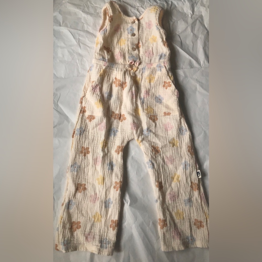 Girls Floral Organic Cotton Jumpsuit 4T